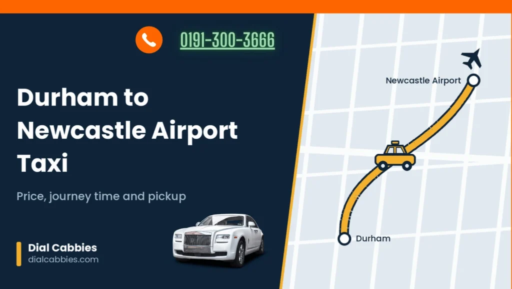 Taxi route from Durham to Newcastle Airport